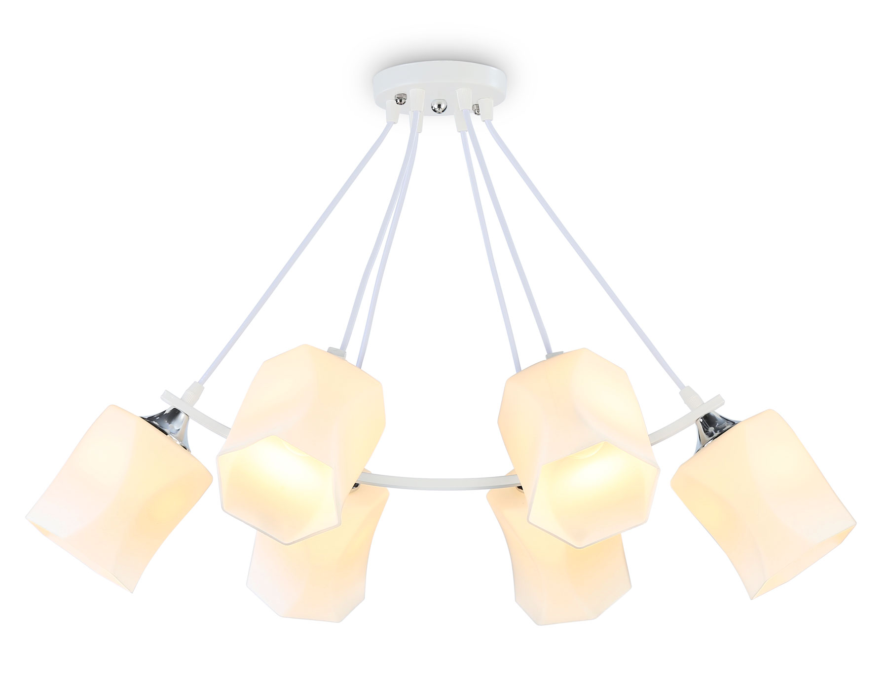 TR303159/6 WH/CH/FR белый/хром/белый матовый E27/6 max 40W D670*410