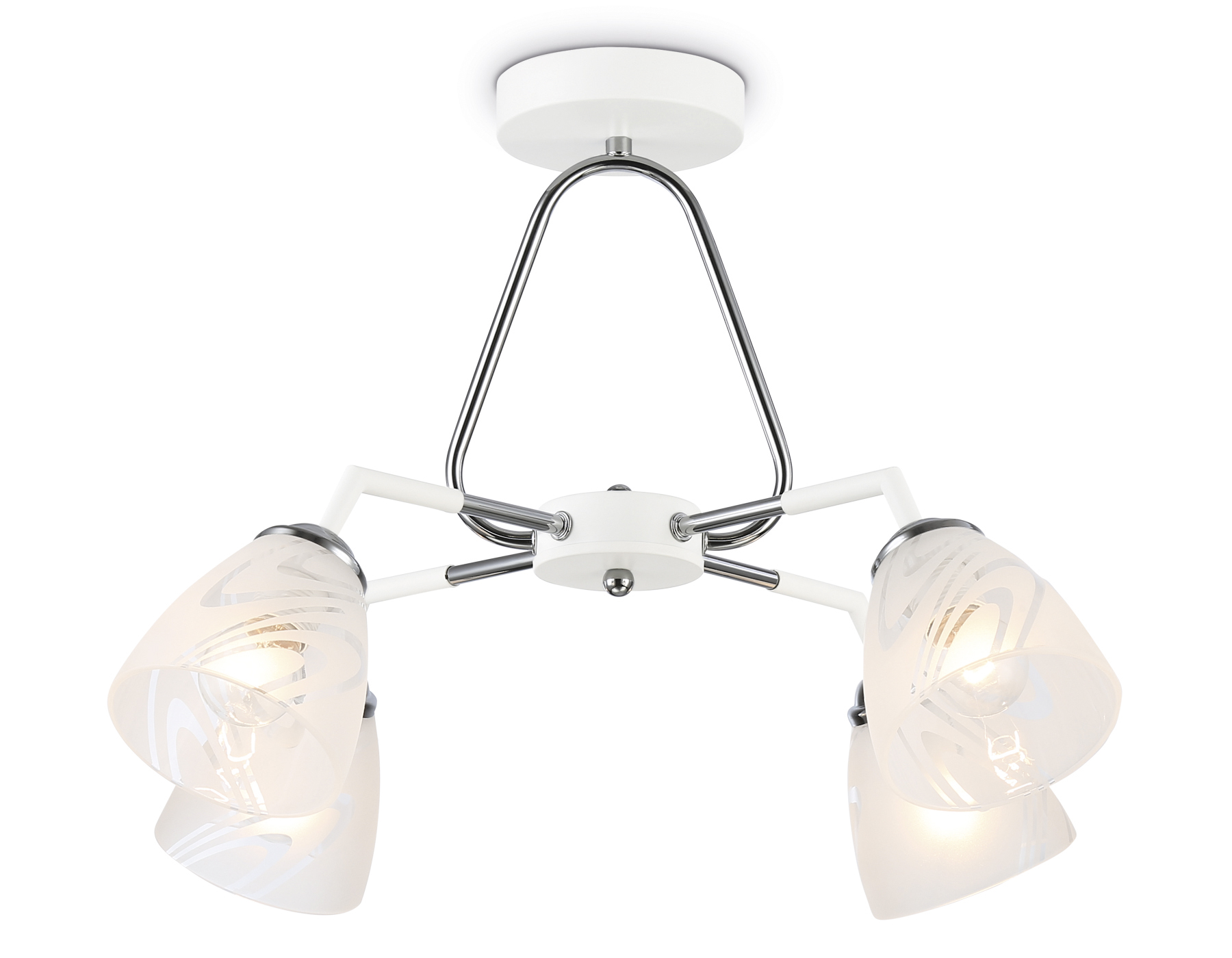 TR303291/4 WH/CH/FR белый/хром/белый матовый E27*4 max 60W D590*380