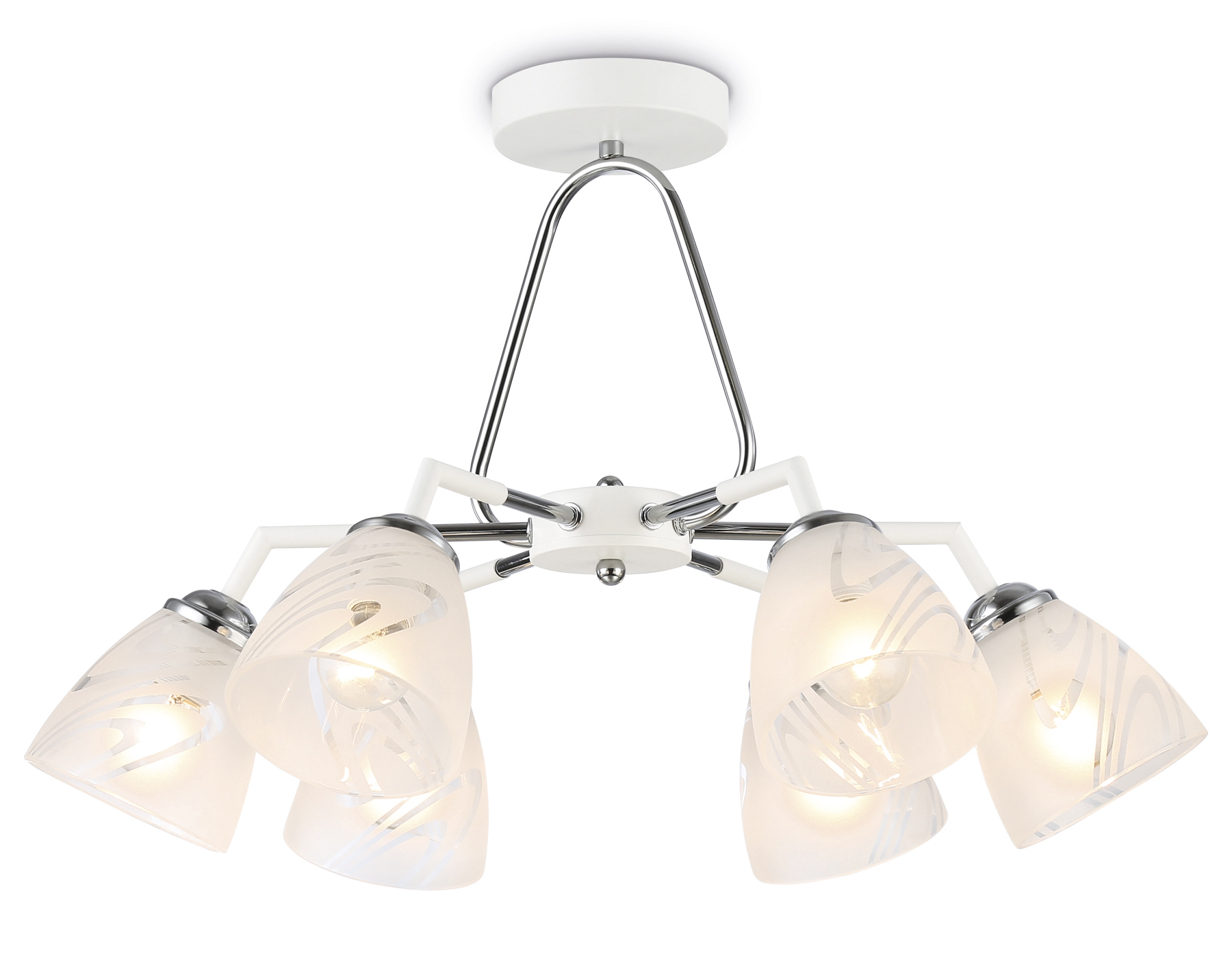 TR303292/6 WH/CH/FR белый/хром/белый матовый E27*6 max 60W D590*380