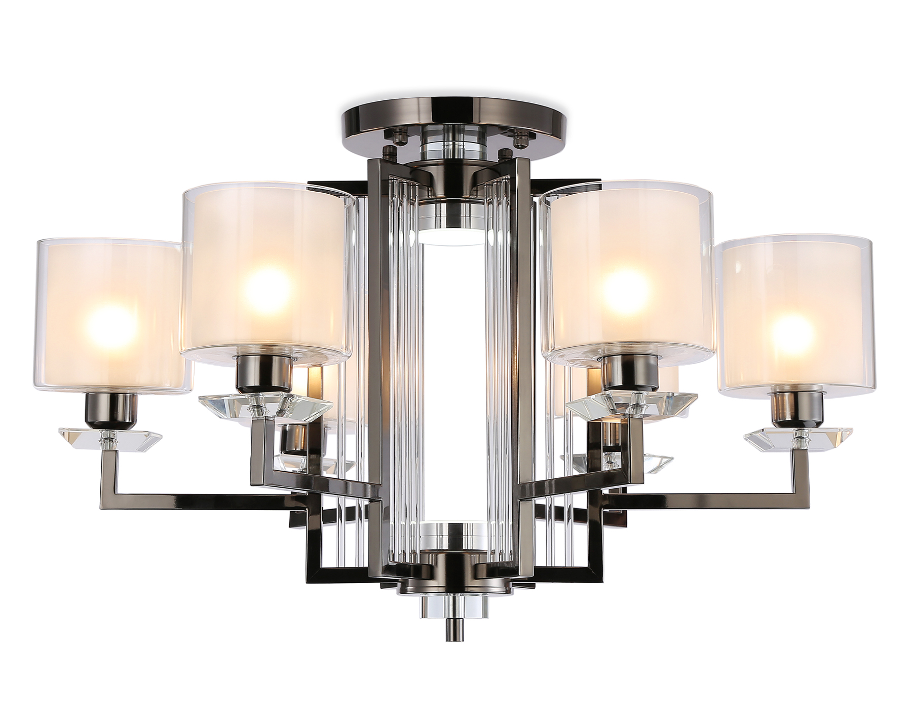 TR4422/6 DCH/CL/FR черный хром/прозрачный/белый матовый E27*6 max 40W D748*463