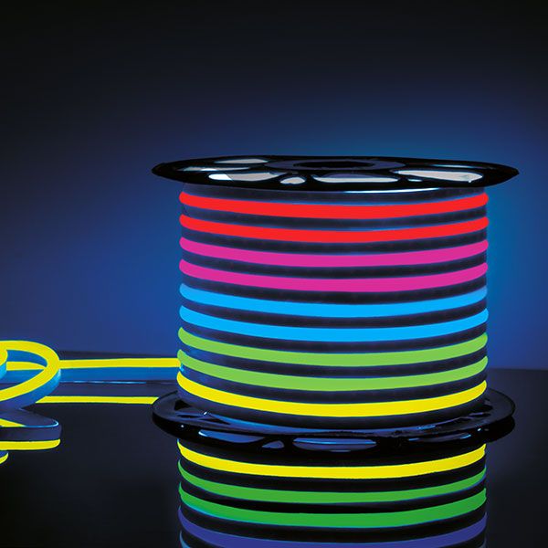 Светодиодный гибкий неон 220 В 12 Вт/м 80 Led/м 5050 IP67, односторонний RGB, 50 м
